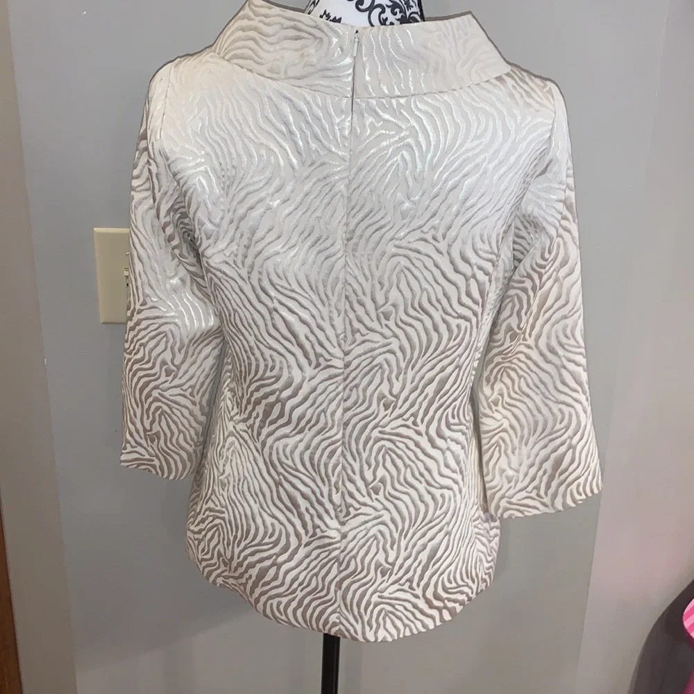 Michael Kors zebra print dressy shirt size 8 - Picture 7 of 11